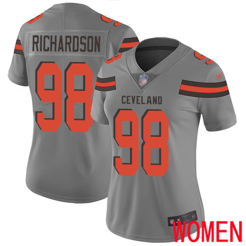 Cleveland Browns Sheldon Richardson Women Gray Limited Jersey #98 NFL Football Inverted Legend